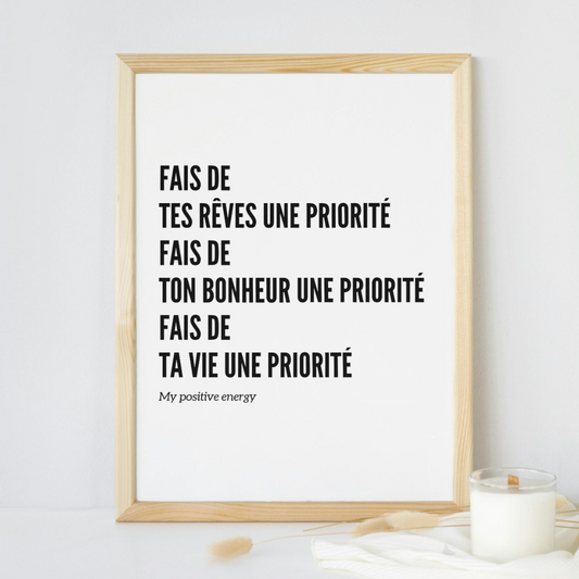 Affiche inspirante Priorité