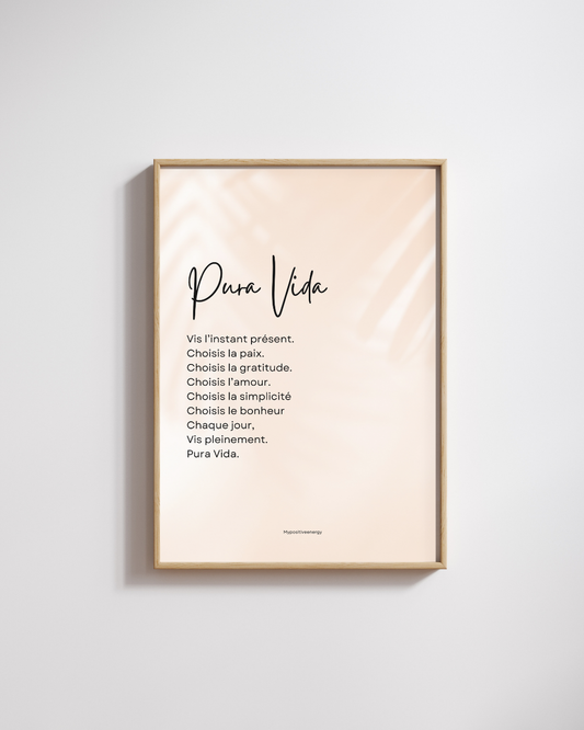 Affiche murale mantra Pura Vida