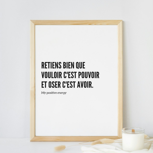 Affiche inspirante Retiens bien